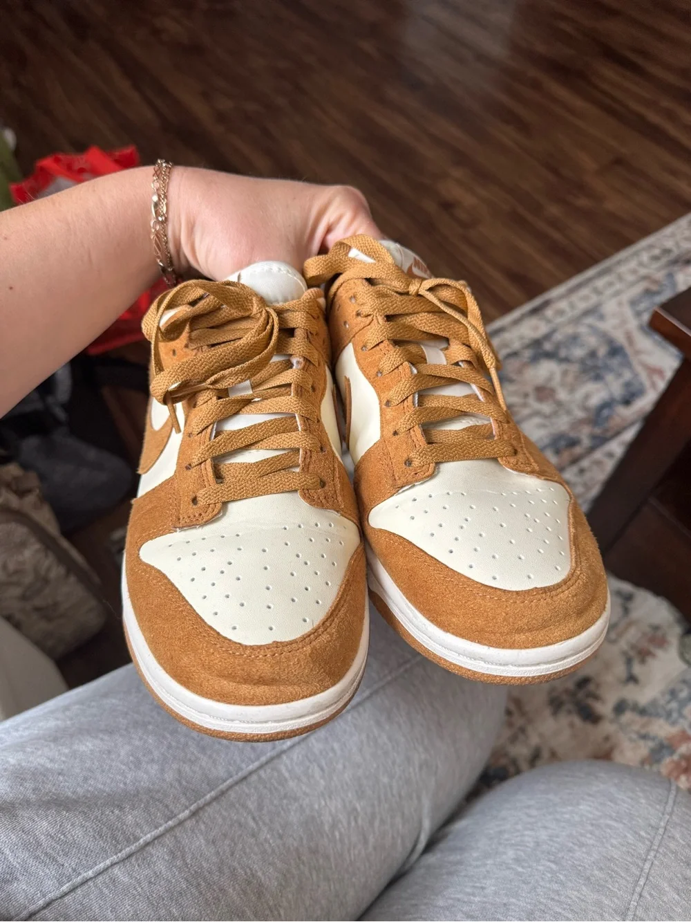Nike Low-Top Sneakers in Tan and White
